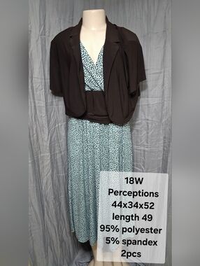 Perceptions Teal and Black Floral Maxi Dress